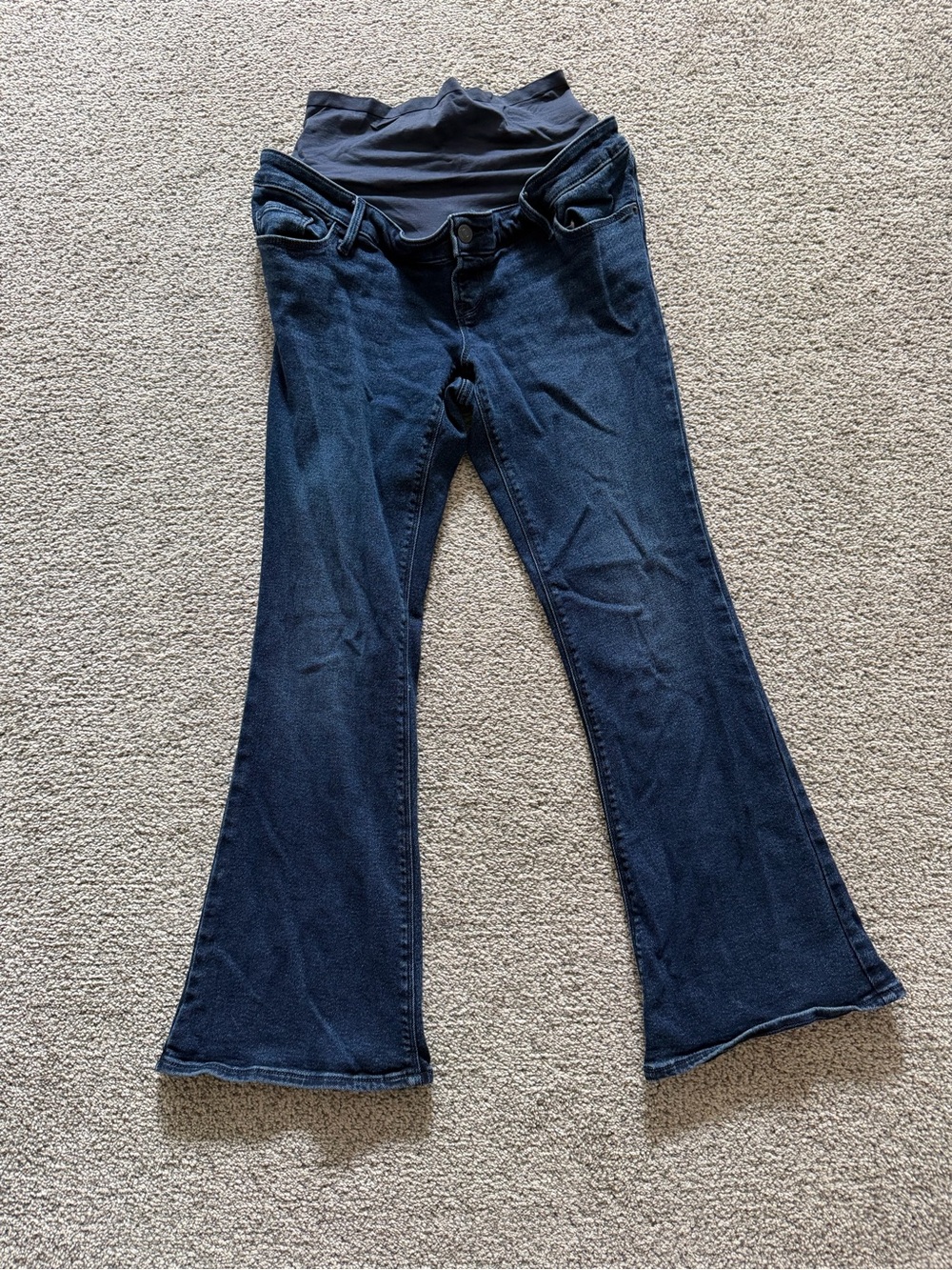 Old Navy Dark Blue Maternity Flare Jeans with Stretch Waistband